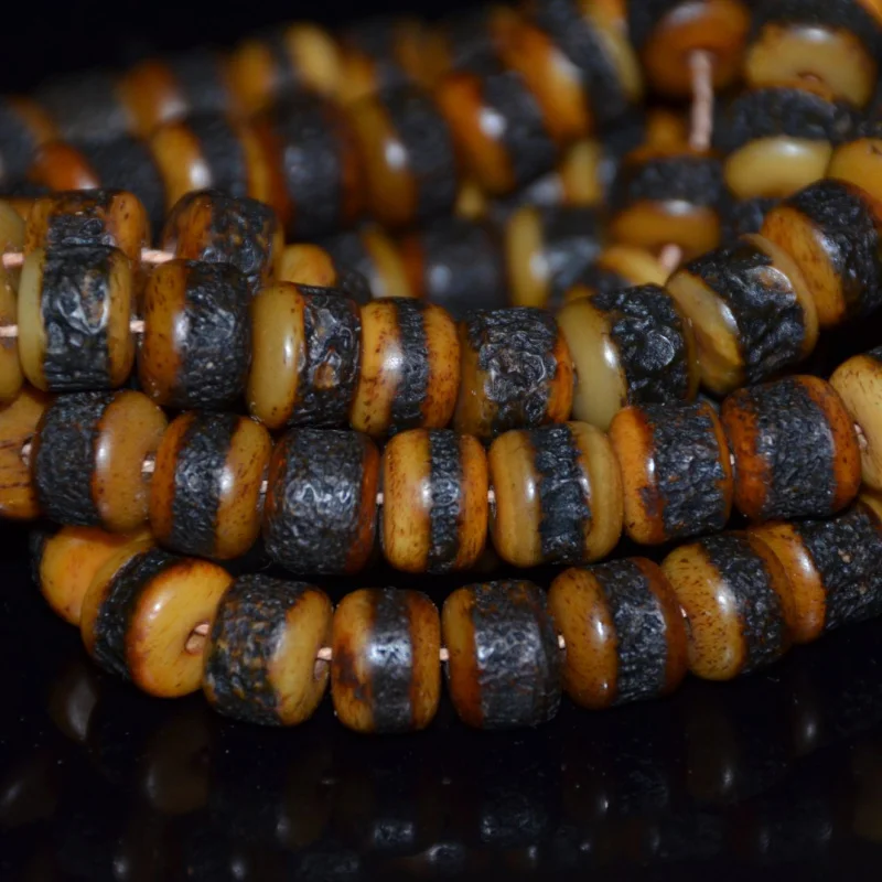 Natural Tibetan Style Yak Cap Bone Beads 108 Pieces Unisex Accessories Parts