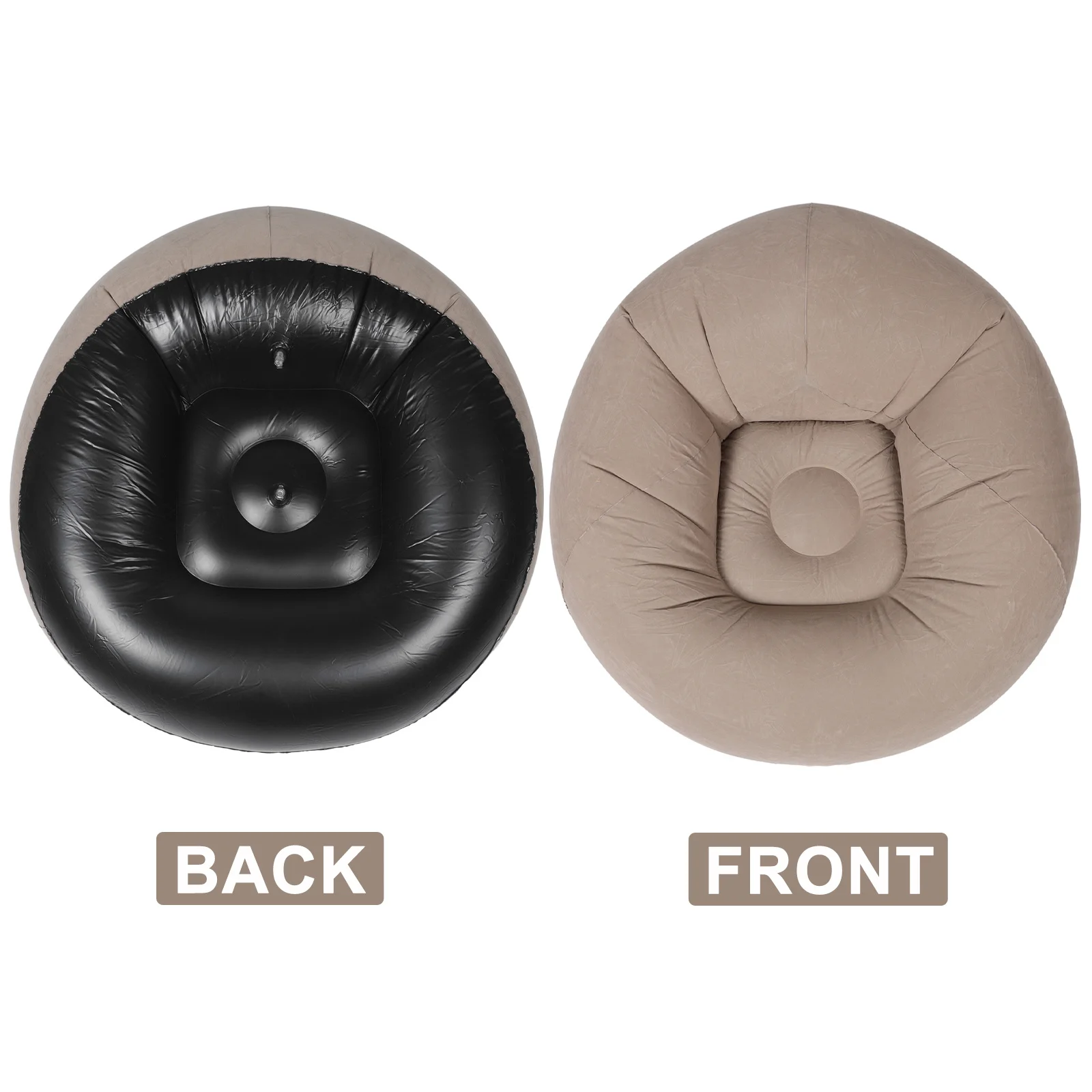 Inflatable Bean Bag Chair Lightweight Portable Camping Sofa Lazy Air Lounger Couch Comfortable Flocked Surface Outdoor