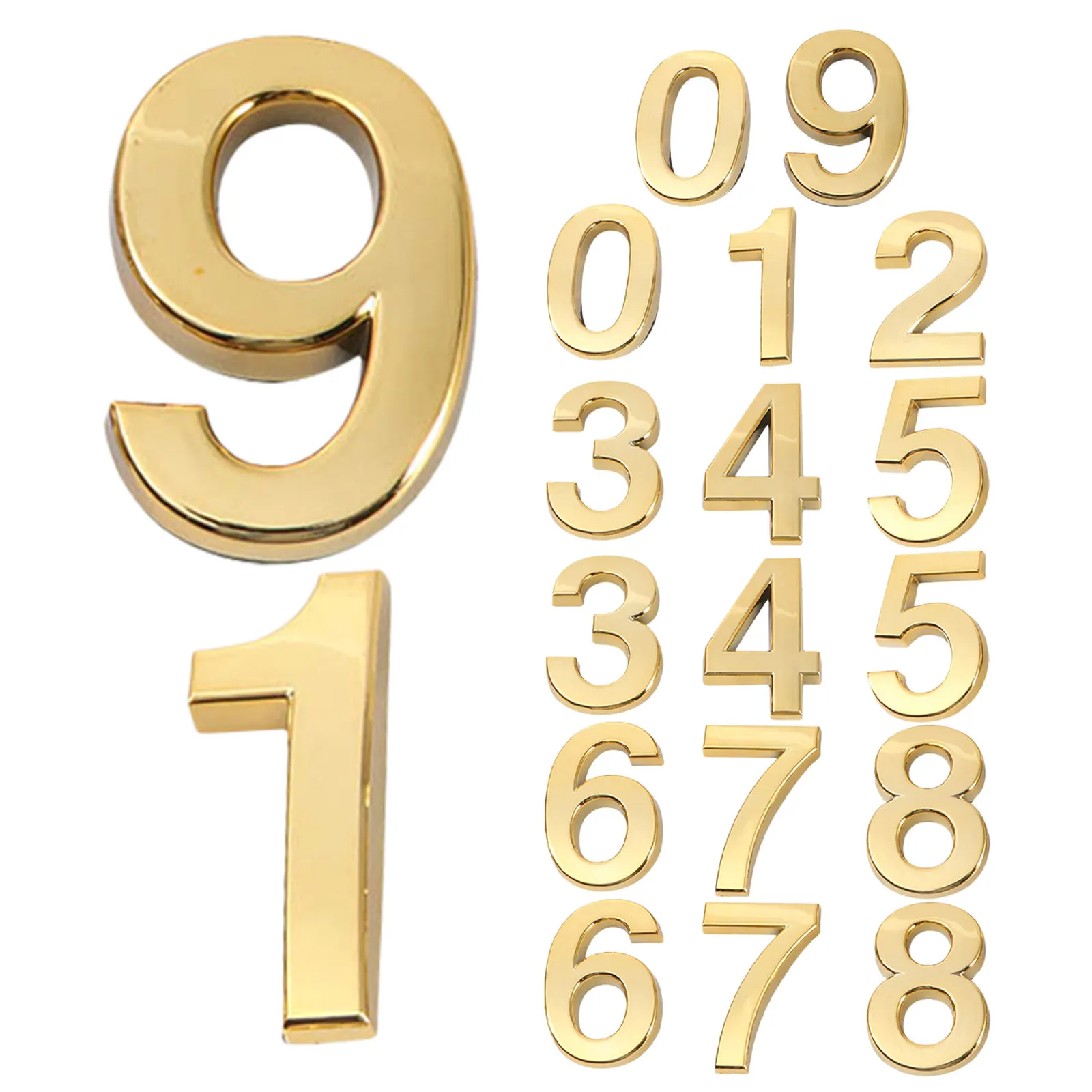20 Pcs Numbers for outside Sticker Mailobx Trash Can Golden Stickers on Mailbox