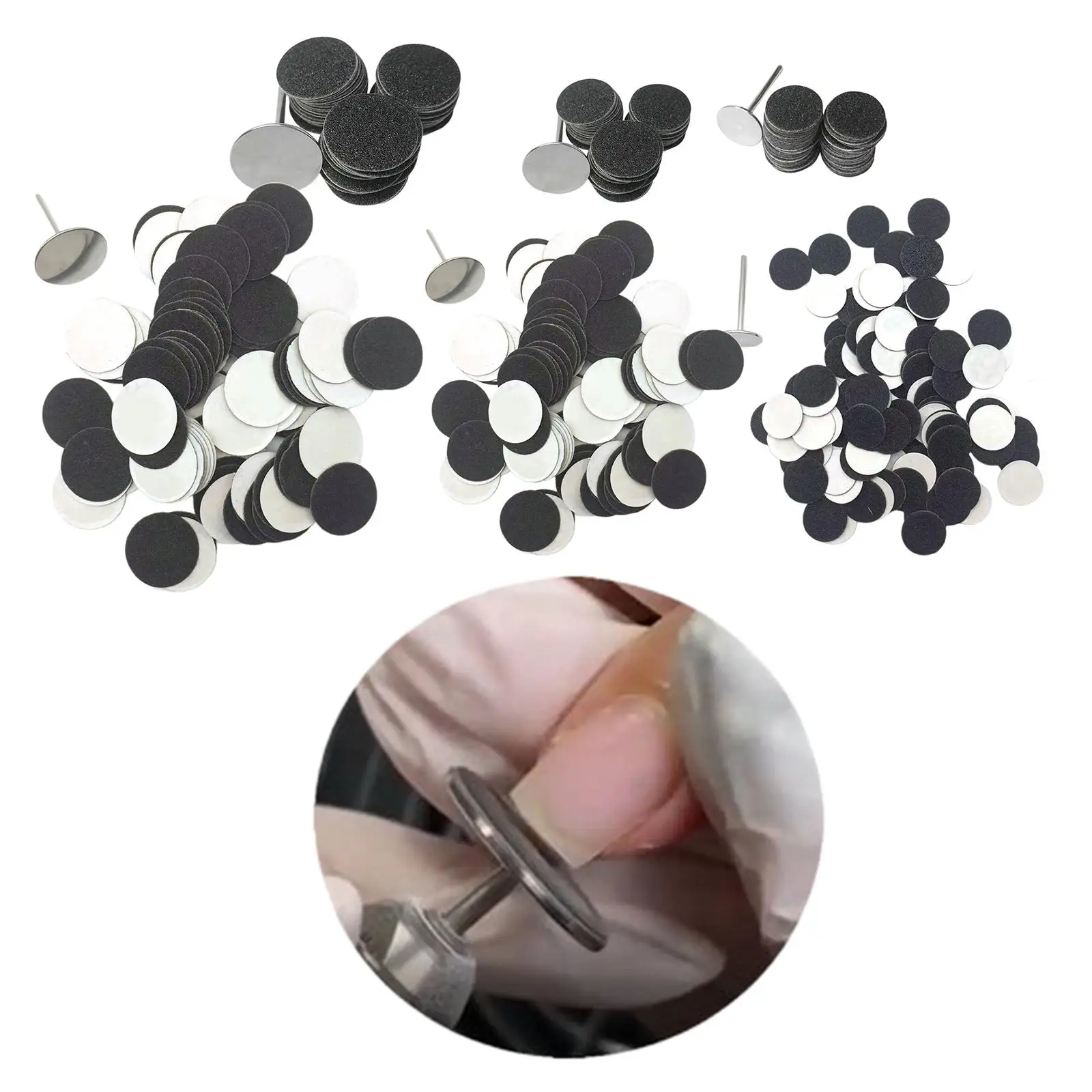 Coarse Sand Pedicure Sanding Paper Adhesive Discs for Nail Polish Without Lamp and Professional Foot Grinder