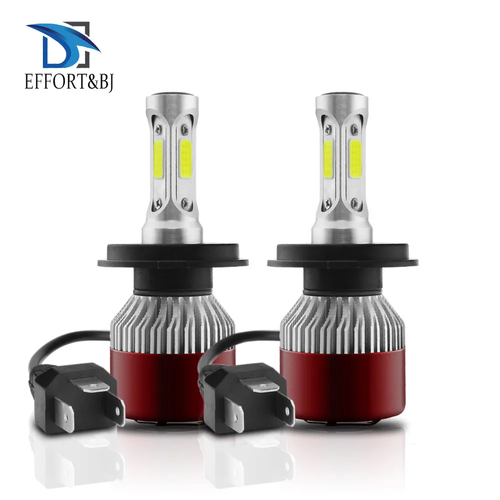 

Effort&BJ Car LED Headlight T8R H4 144W 14400LM Auto Headlamp COB LED Chips Light Bulb