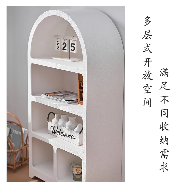 

White arched cave wind shelf, living room display , figure storage, floor-to-ceiling bookcase display cabinet, simple