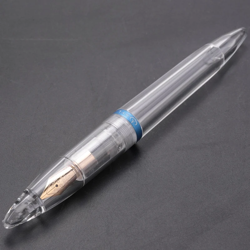 Горячая TTKK 4 шт. перьевая ручка с наконечником 0,5 мм и прозрачными ручками большой емкости офисные школьные принадлежности синий
