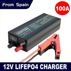 Lifepo4 Charger 12V 60A 100A Lithium Battery Charger 110V-240V Input 0-15V Adjustable Quick Fast Adapter for Lifepo4 Battery