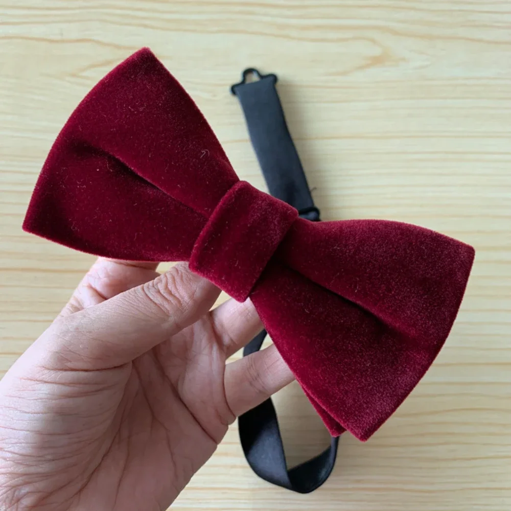 Velvet Bow Tie Fashion British Men's Gentleman Business Banquet Wedding Tuxedo Accessories Flannel Bowtie