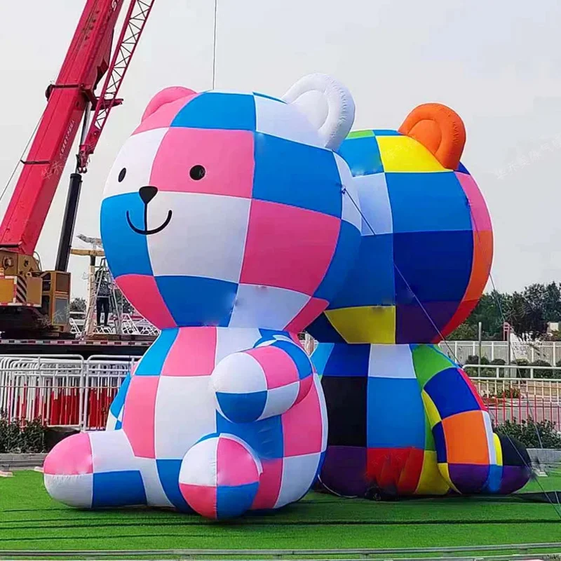 Custom Inflatable  Outdoor Colorful Bear Cartoon, For Lawn And Park Activities