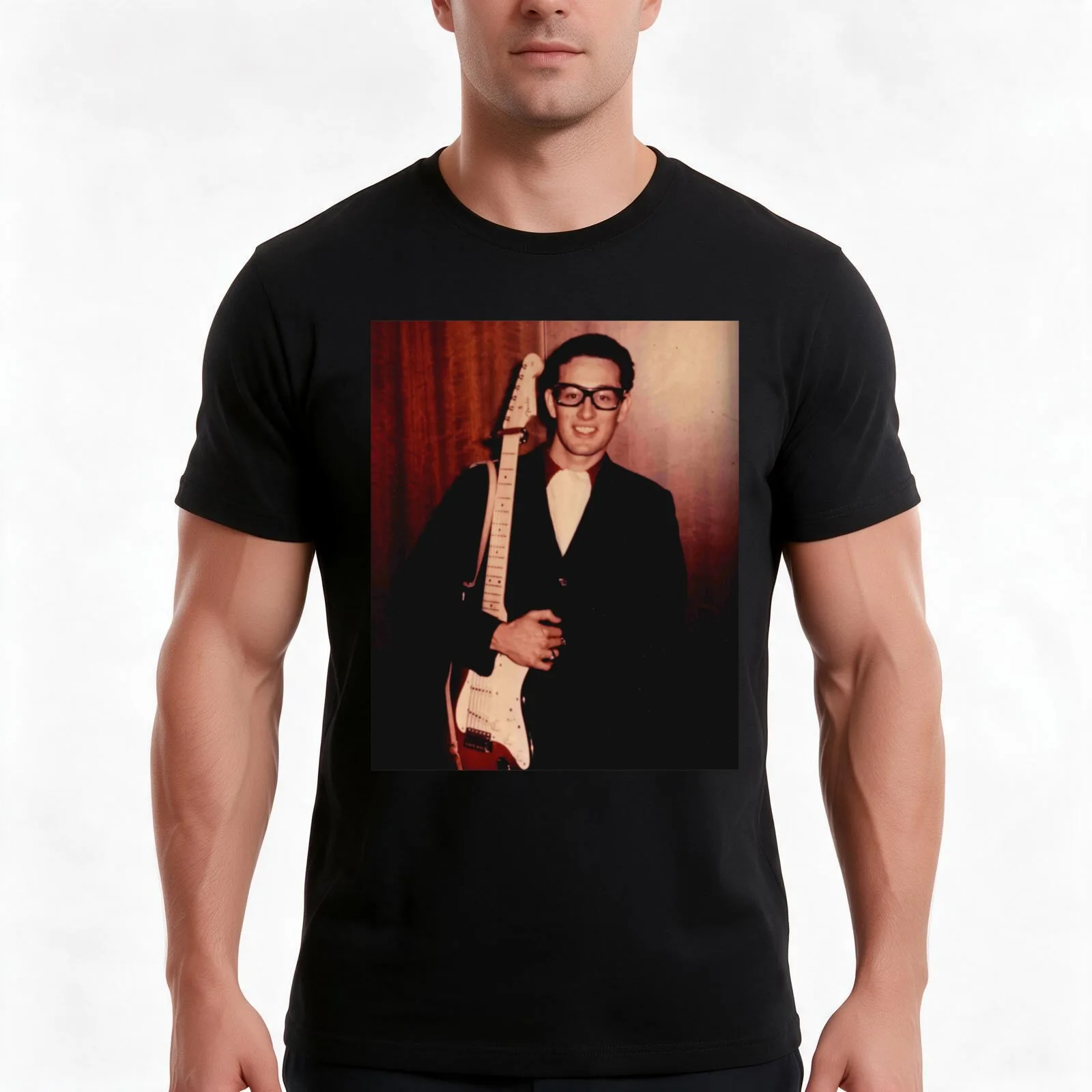 Buddy Holly 19 T-Shirt Summer Casual Cotton Tee Oversized Streetwear Tops Vintage Graphic Print Loose Fit Short Sleeve