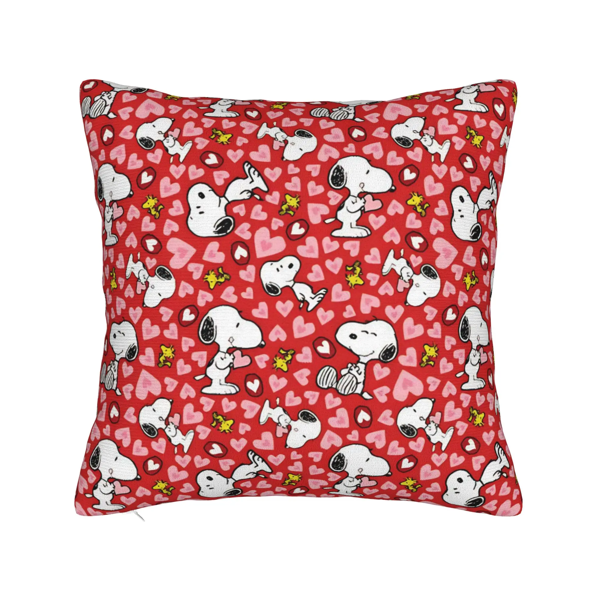 Cartoon Cute S-Snoopys Square Pillow Covers Polyester Bed Car  Cushion Case Cute Decorative Throw Pillow Case 40*40