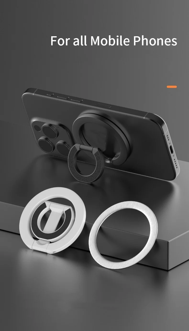 Für MagSafe Doppelseitige Magnetische Telefon Ring Halter Tragbare Falten Handys Ständer Telefon Zubehör Unterstützung Halterung Grip Tok – Detail 13