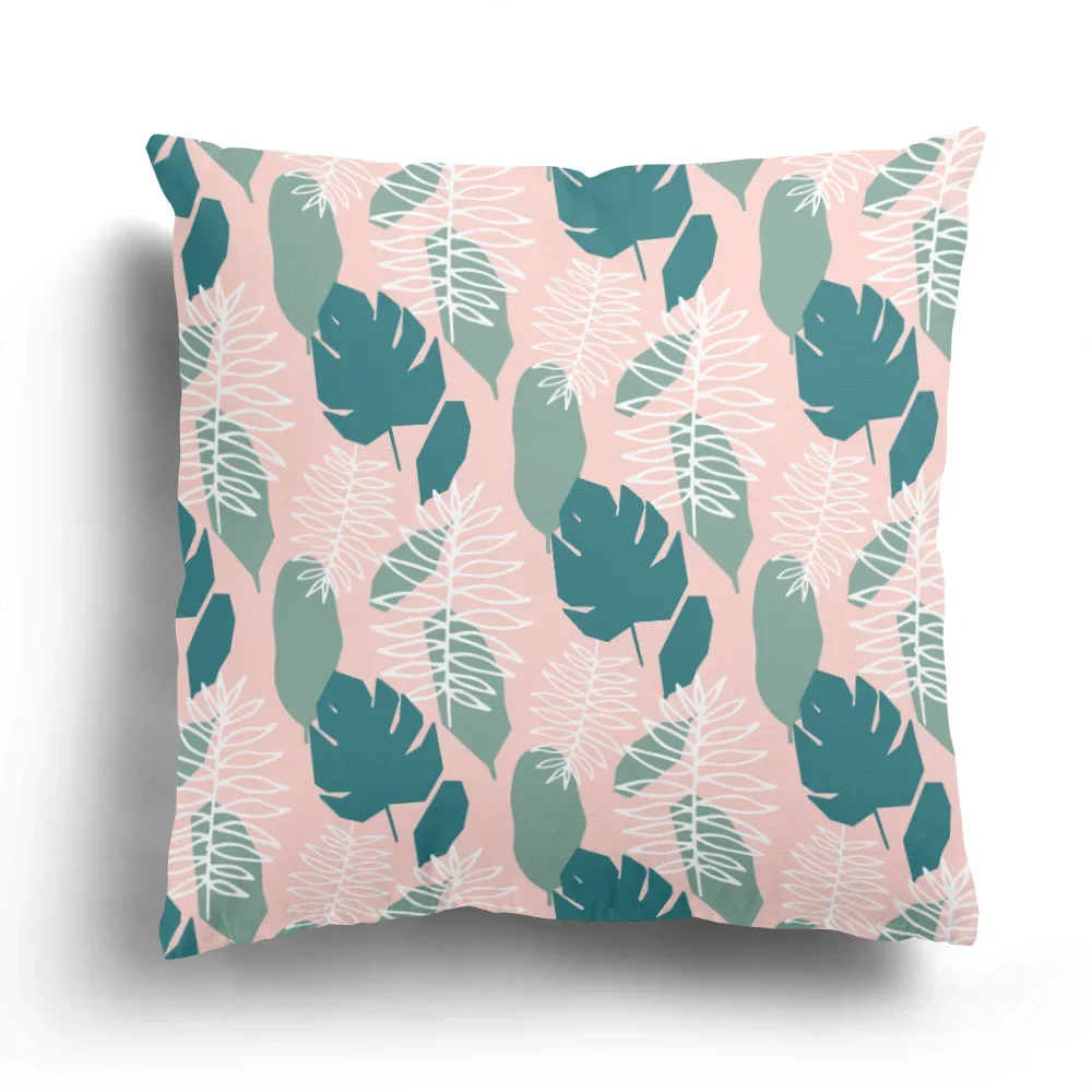 

Customizable Short Plush Fabric Car Living Room Sofa Home Theme Decoration Pillowcase Large Nordic Creative Leaf Pillowcase