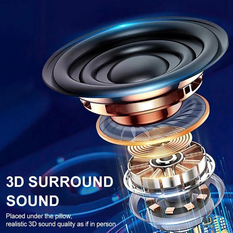 Under Pillow Speaker Bluetooth Mini Bone Conduction Sound Box Wireless Soundbar Improve Sleep White Noise Speaker