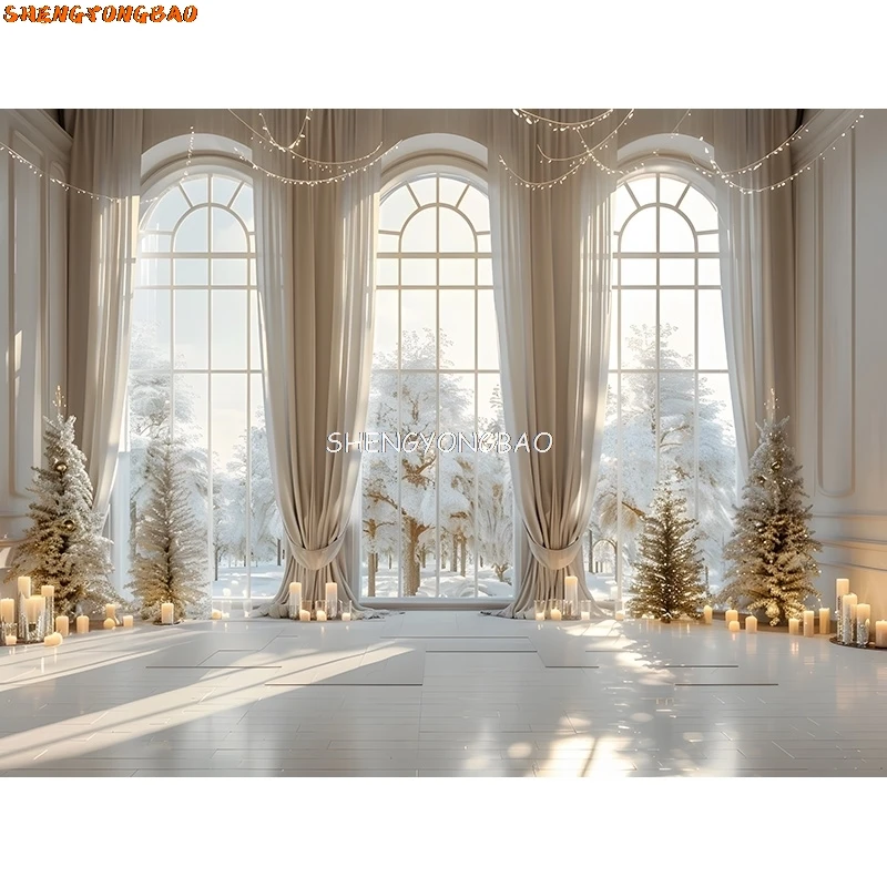 Ano novo dia de natal fotografia digital pano de fundo prop lareira inverno sala estar presente feriado photo studio fundo RS-17