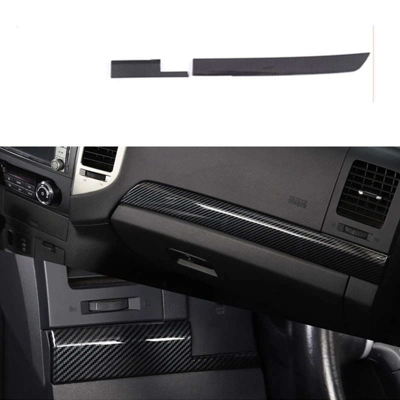 2  pieces  Fit for Mitsubishi PAJERO 2007-2019 Auto parts Carbon fiber color Central Console Cover