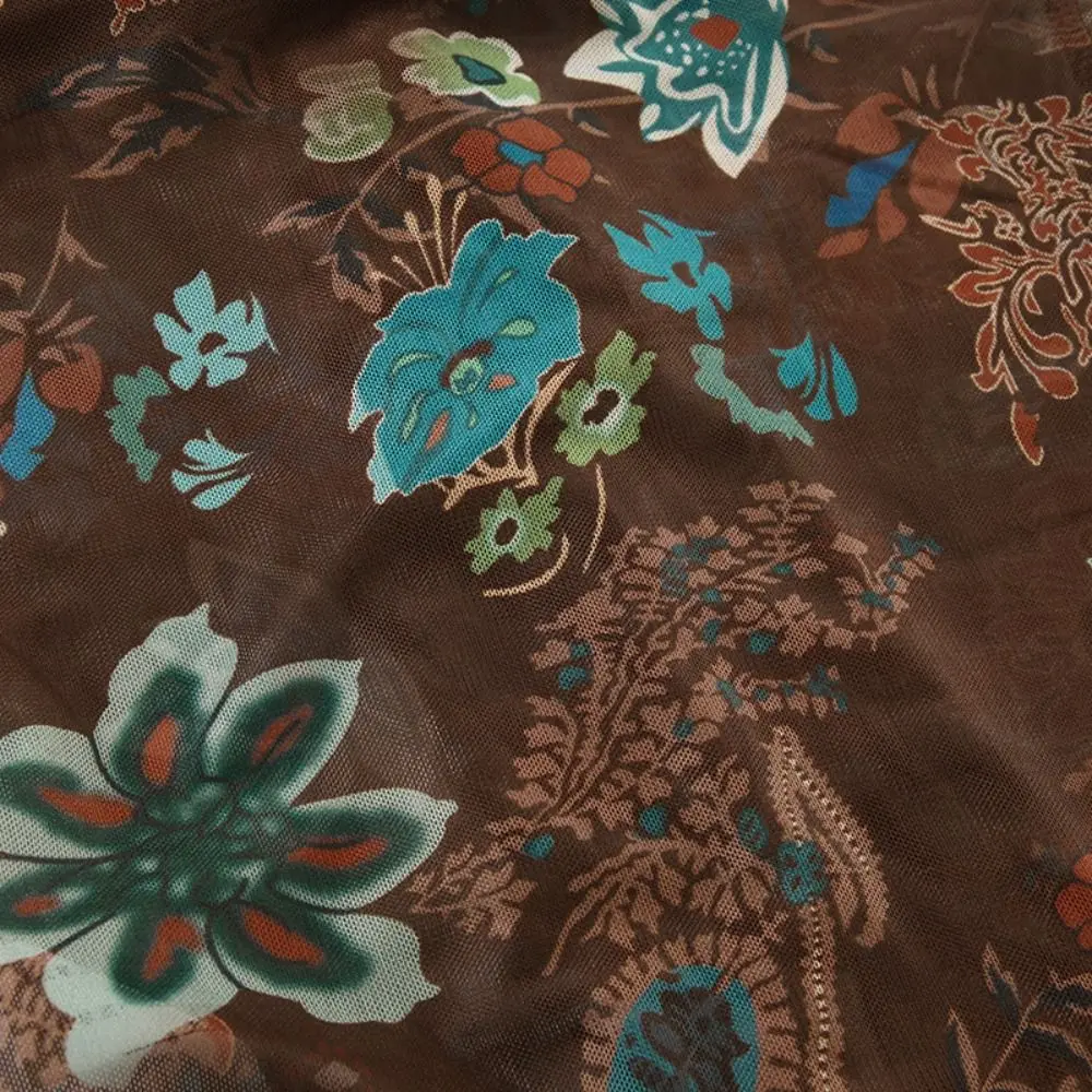 عارضة مطوي زهرة شفافة بروتيل أكمام الحلو الخامس الرقبة الطباعة مشد الكورية نمط الدانتيل يصل سليم المحاصيل قمم السيدات #5