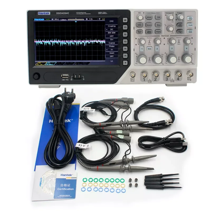 Hantek DSO4204C 4 Channels 200Mhz 1GSa/s Digital Oscilloscope Waveform Generator