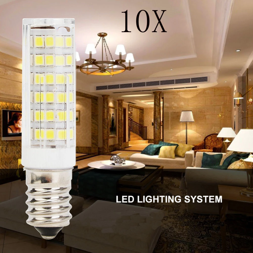 10Pcs Led Corn Light Bulbs Lamps 8W 800Lumen Ceramic Body 220V Bulb Lights Ic Driver E14 Lamp Socket Mini 2835 Smd 240V Warm