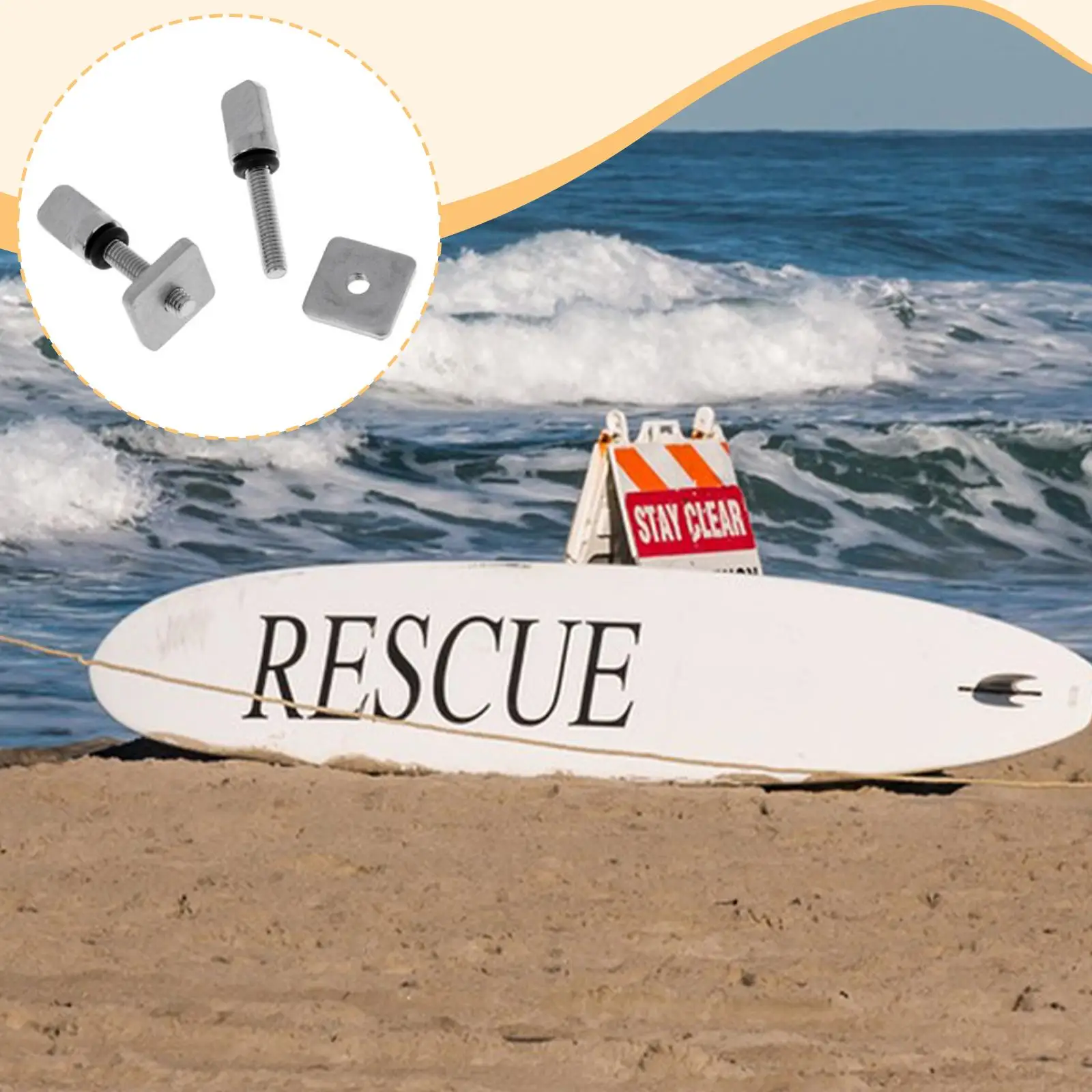 2x Surfboard Fin Screws Professional Practical Portable Surf Equipment