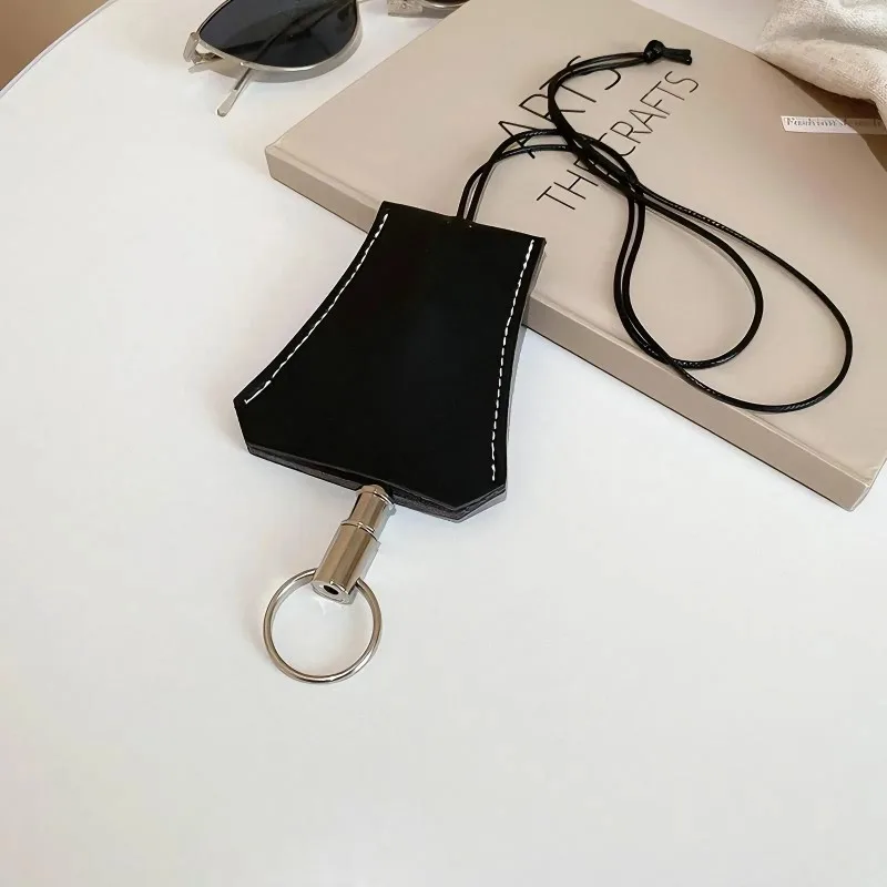 

Long Wearable Leather Key Organizer: Pull-Out Necklace Pendant Can store Glasses - Niche Trendy Accessory