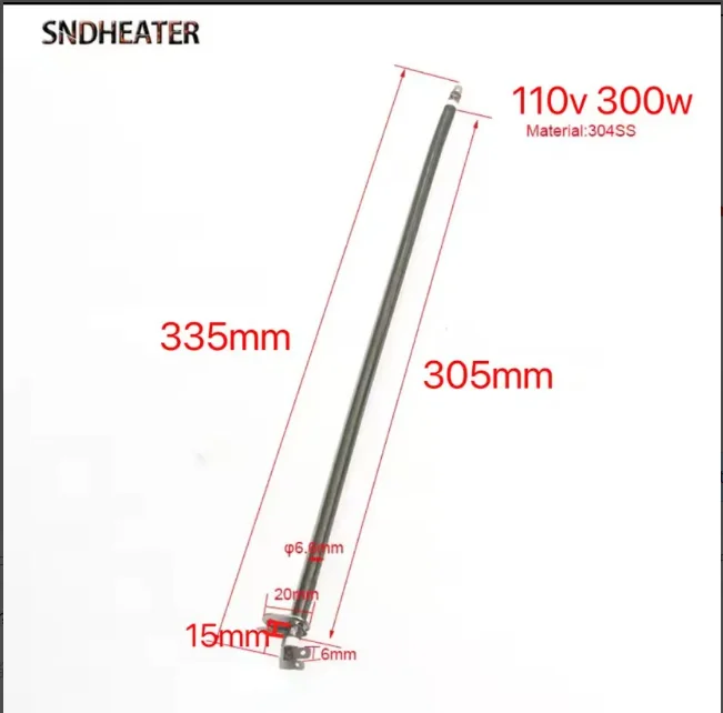 سخان SNDHEATER مخصص 110 فولت 300 وات 305 مم 335 مم 15 مم بعيدًا عن محطة السيراميك