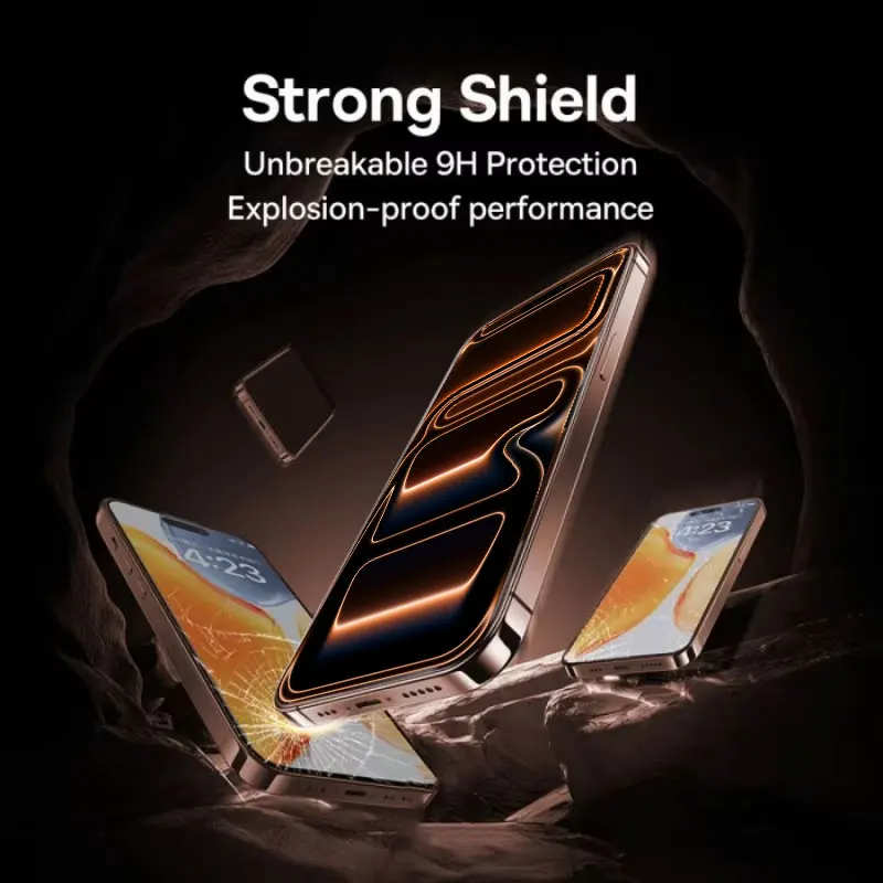 3-5 قطعة نظارات مقسى آيفون 17 برو ماكس الهواء غطاء كامل واقيات الشاشة آيفون 11 12 13 14 15 16 برو ماكس زائد 16e