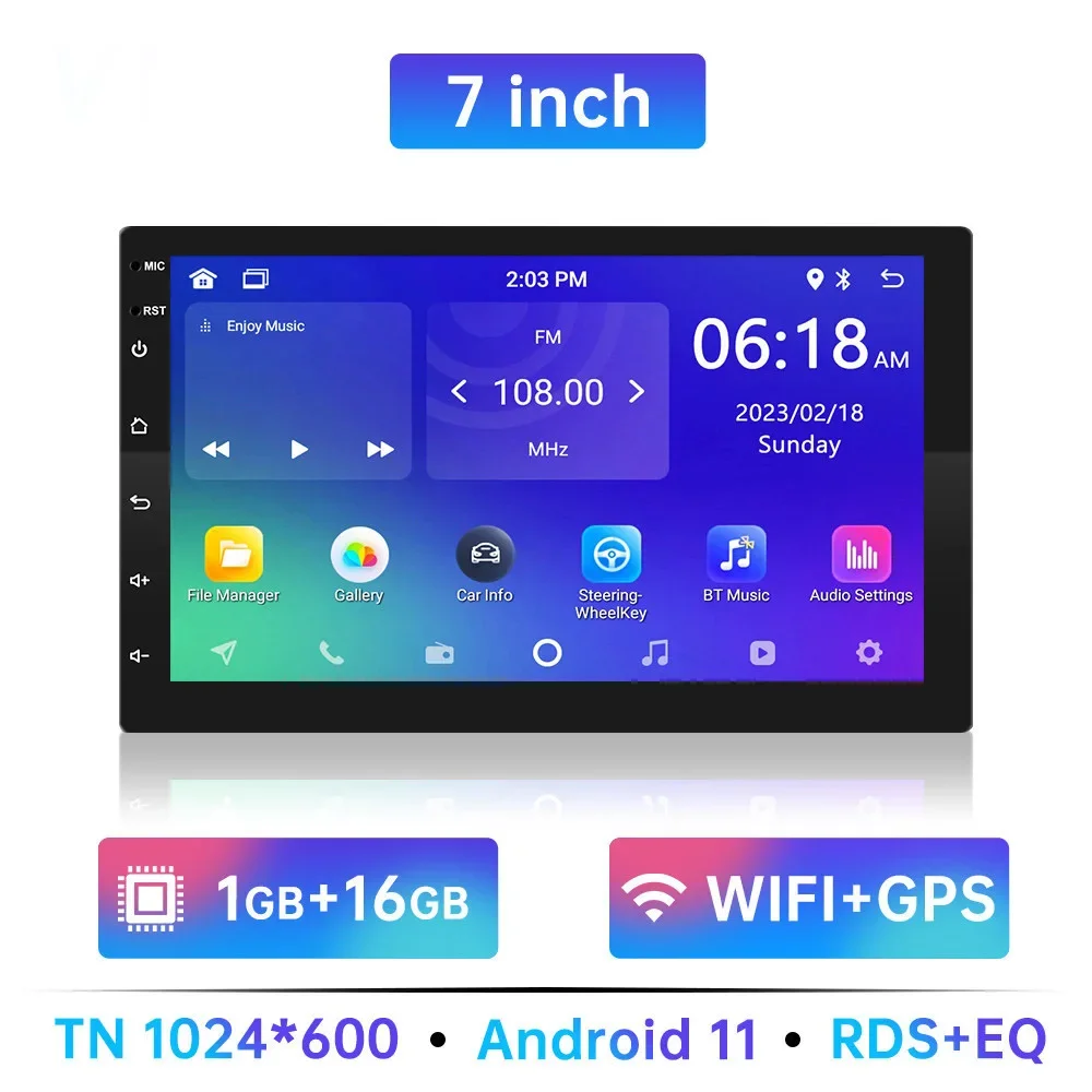 For Android 11 Car Radio Autoradio 32G 2 Din 7