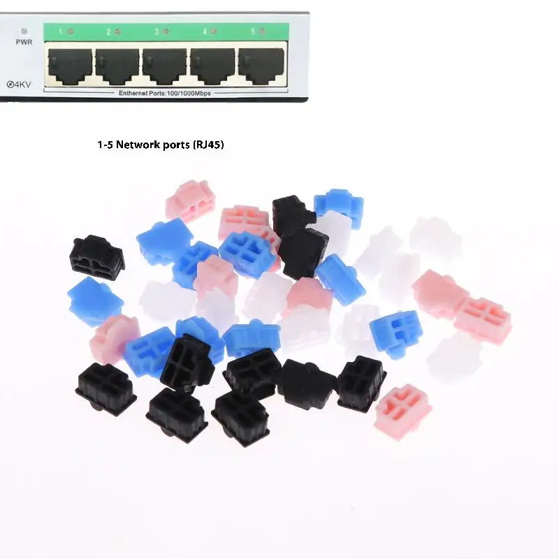 10Pcs Laptop/Computer/Router Accessories RJ45 Dust Cap Connector Dust Cover Plug Protector Plugs Hub Port
