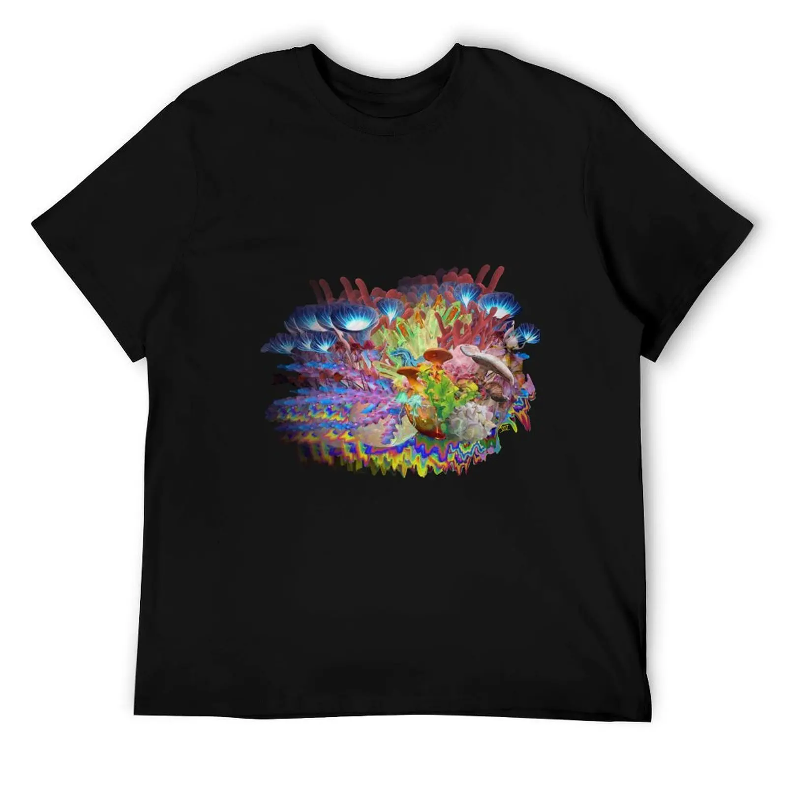 

I Travel the Universe' Intergalactic Psychic Mushroom Collage T-Shirt t shirts for man pack white T-Shirt