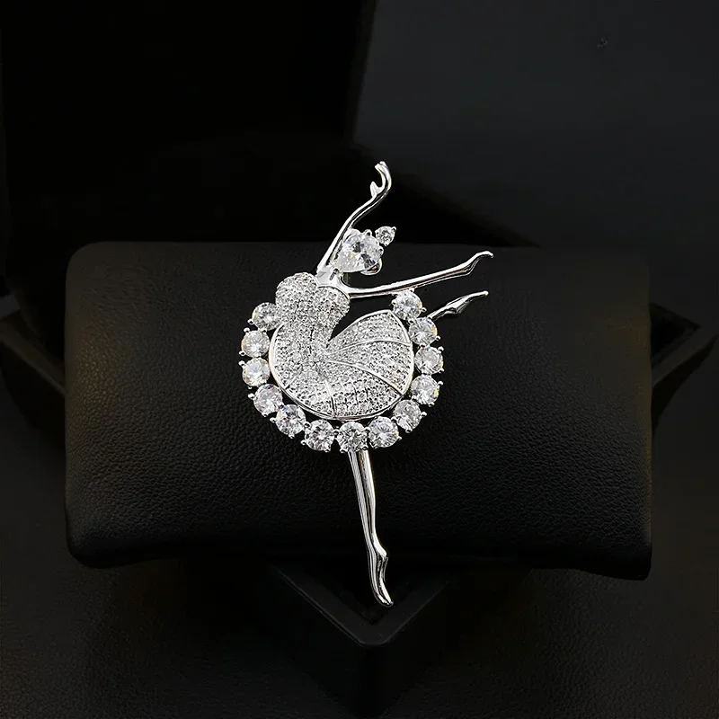 

Exquisite Ballet Girl Brooches High-End Suit Accessories Coat Cardigan Decorative Pin All-Match Corsage Rhinestone Jewelry 5183