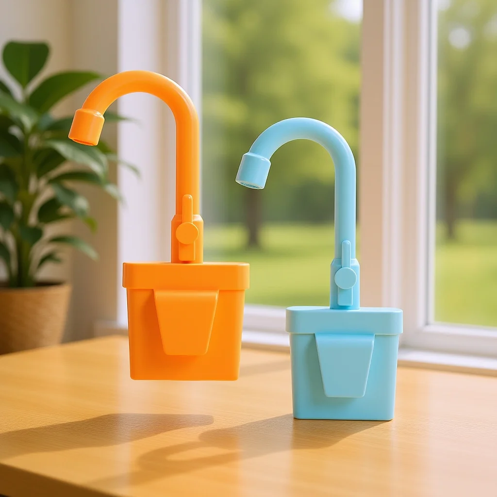 

2Pcs Electric Dishwasher Play Faucet Pretend Play House Accessory Simulation Rotating Water Faucet Playing House Toy