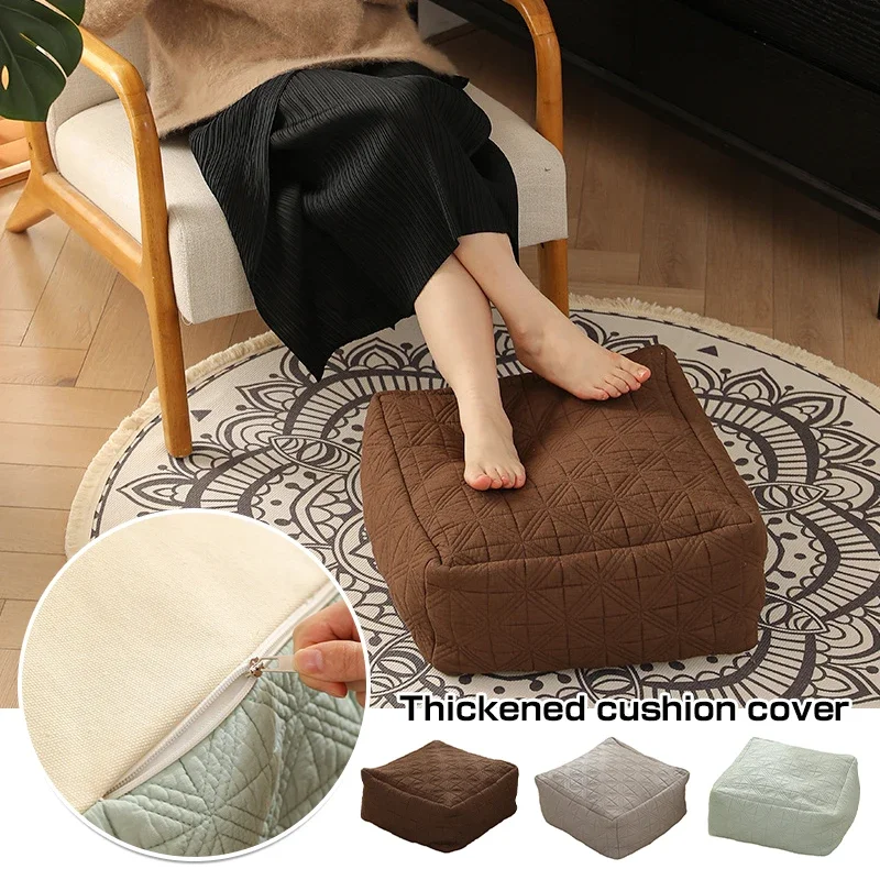 40cm Tatami Seat Cushion Cover Square Futon Floor Sit Pier Poufs Home Balcony Living Room Ottoman Footstool Cover Unstuffed