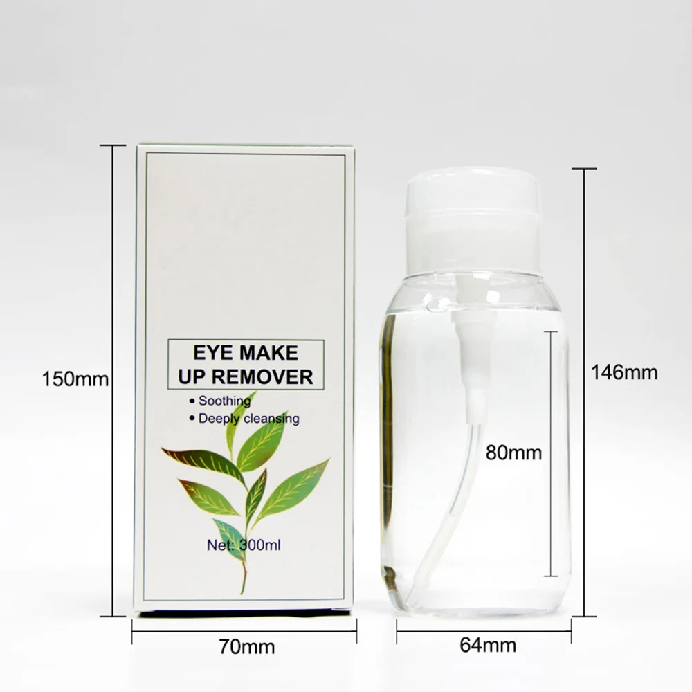 Private Label Eye Lip Makeup Remover Custom Bulk  300ml Green Tea Plant Facial Amino Acid Mineral Mild Cleansing Make Up Smooth