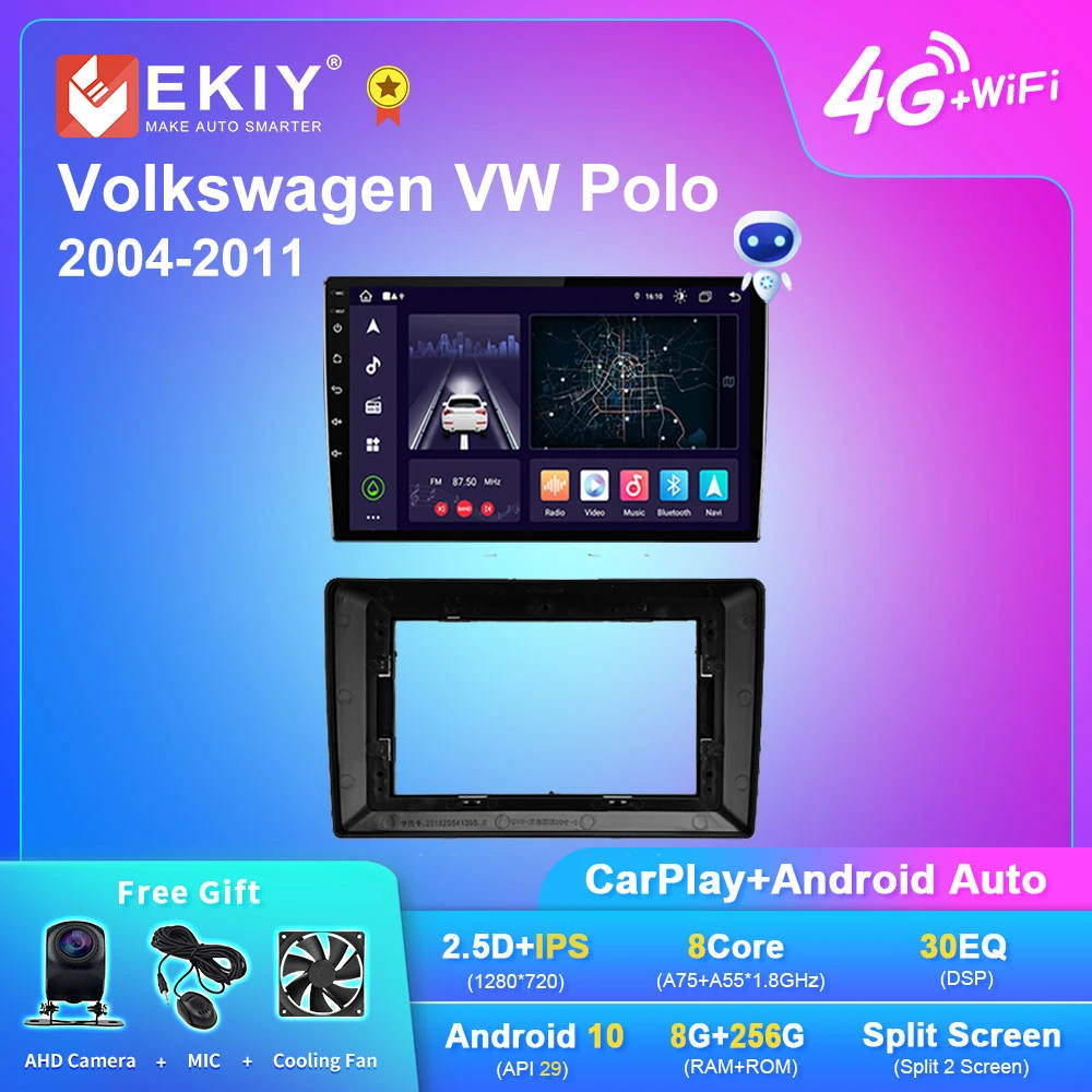 

EKIY X7 Android Auto Car Radio For Volkswagen VW Polo 2004-2011 Stereo GPS Navi Multimedia Player No 2din DVD AI Voice Carplay