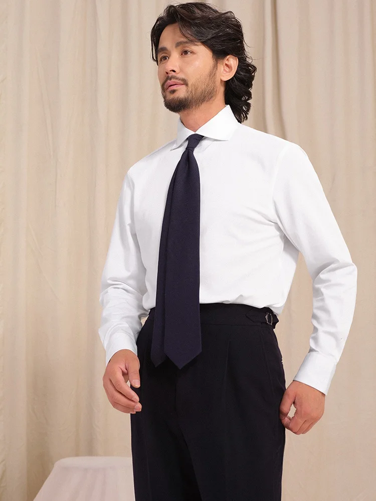 

Мужская белая рубашка Cultum Iron-Free Wior с длинным рукавом, на одно плечо, для делового костюма, свадебная, высококачественная, официальная