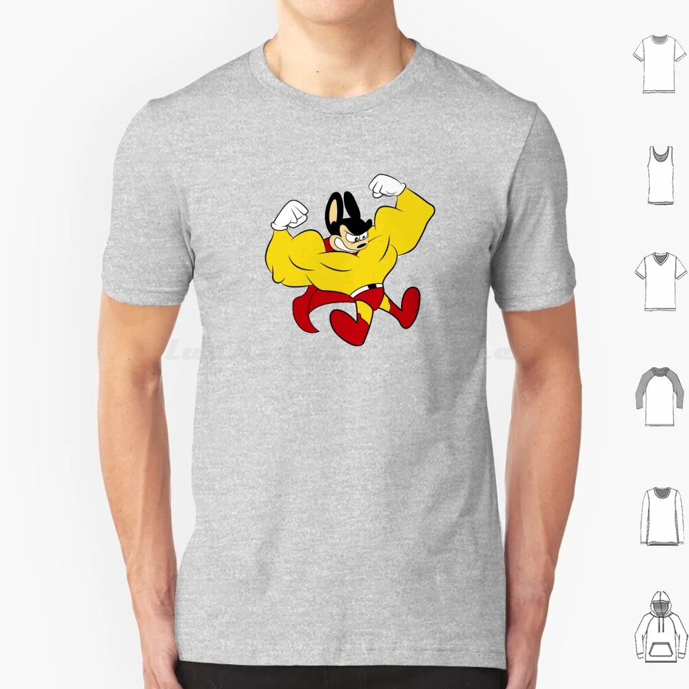 Retro Mighty Mouse 2 T Shirt Cotton Men Women DIY Print Retro Mighty Mouse Mighty Mouse Super Super Mouse Comics Cartoons