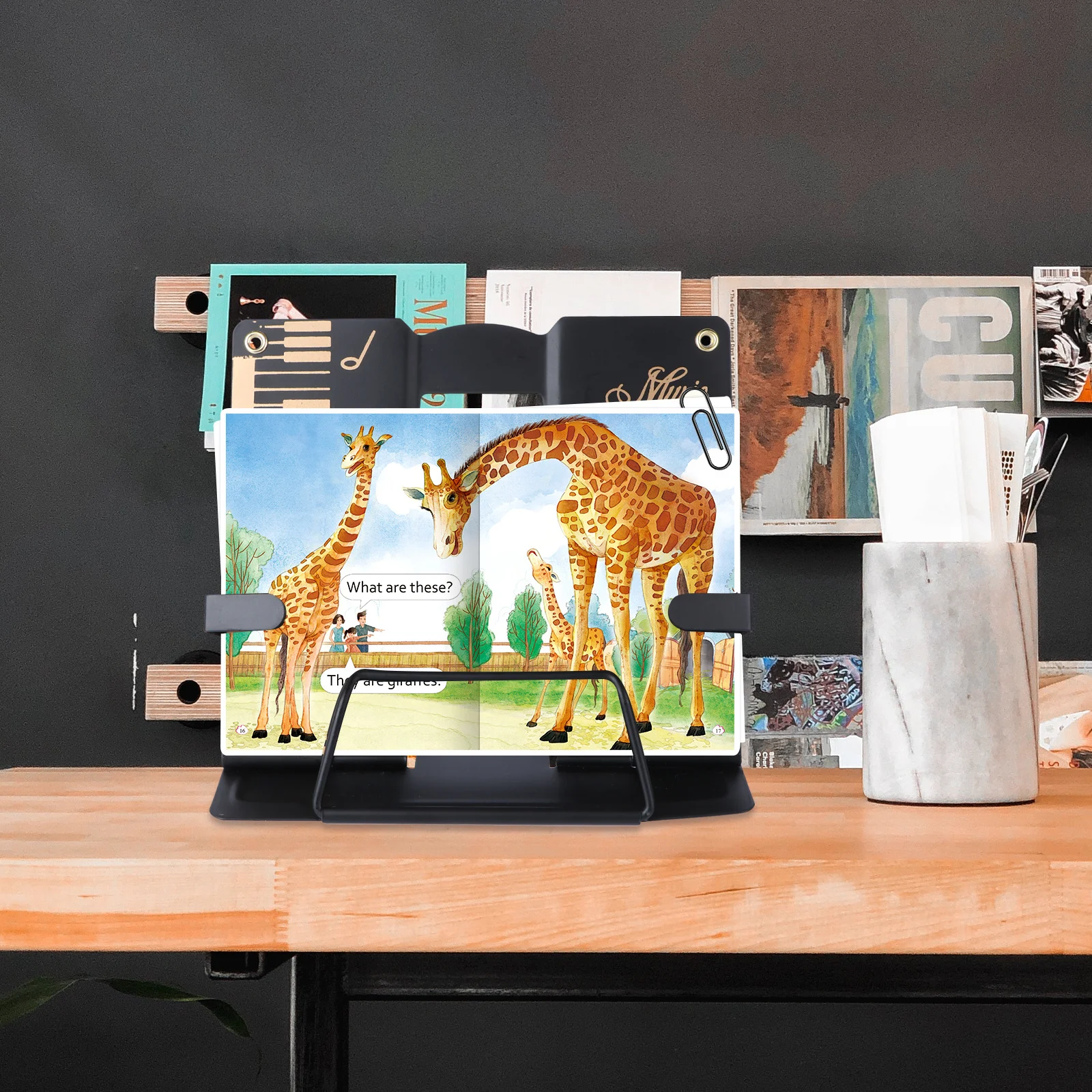 

1pc Adjustable Book Rack Household Reading Stand Music Score Holder Multi-Functional Desktop Stand For Home Office Use