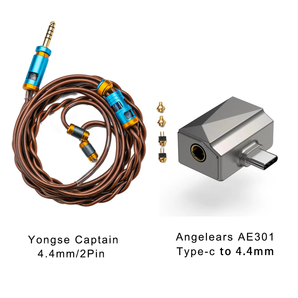 Yongse Captain High Purity Single Crystal Copper Silver-plated + OOC Copper Layer 6fold Coaxial Twisted Earphones Upgrade Cable