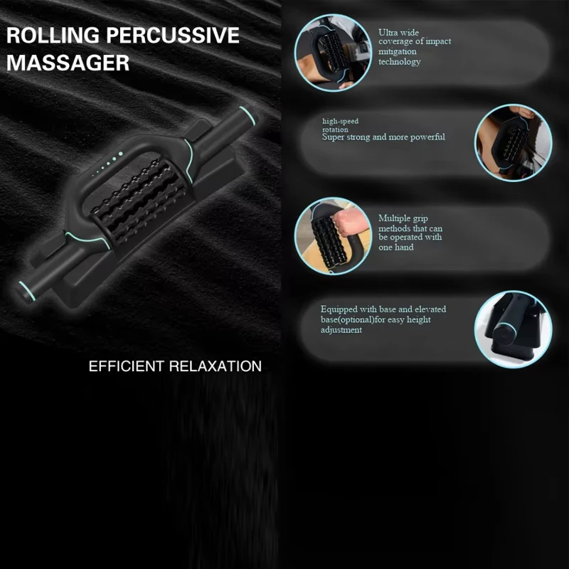 Roller Massage Impactor Deep Tissue Muscle Relaxation Rechargeable Cordless Relieve Post Exercise