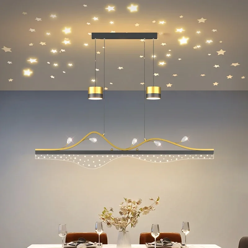 

Modern Minimalist Restaurant Pendant Lights Romantic Starry Sky Top Coffee Table Chandelier Bar Table Net Red Lighting Lamps