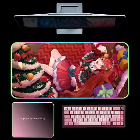M-Mushoku T-Tensei Mouse Pad RGB Gaming Mousepad LED Large Games Mouse pads XXL Keyboard Pad Luminous Desk Mat Backlit