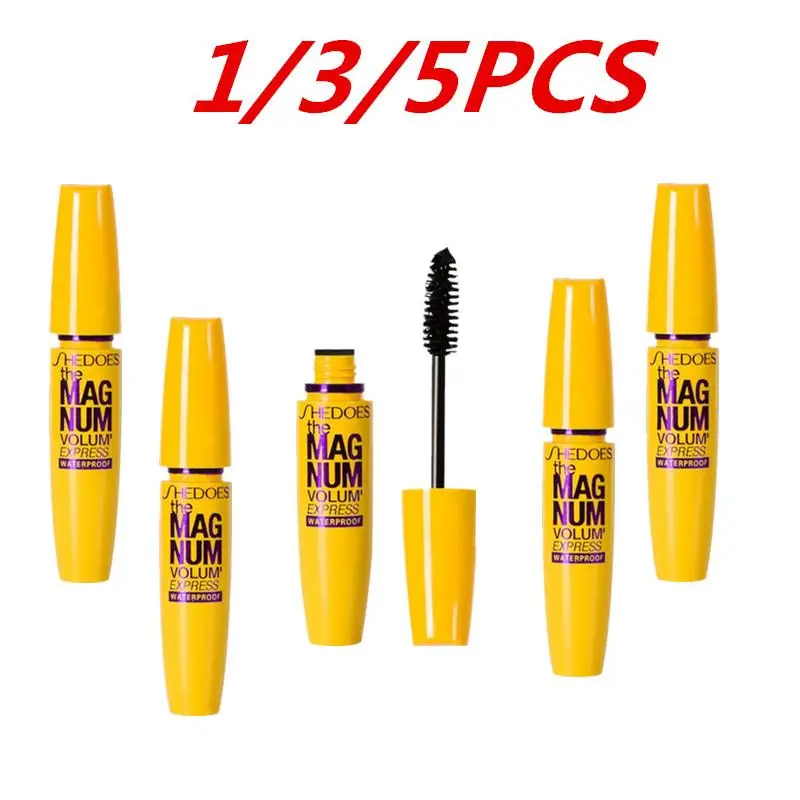 Impermeável cílios máscara maquiagem kit de longa duração olho preto, maquiagem profissional cosméticos, natural, nova marca, 1 pc, 3 pcs, 5pcs