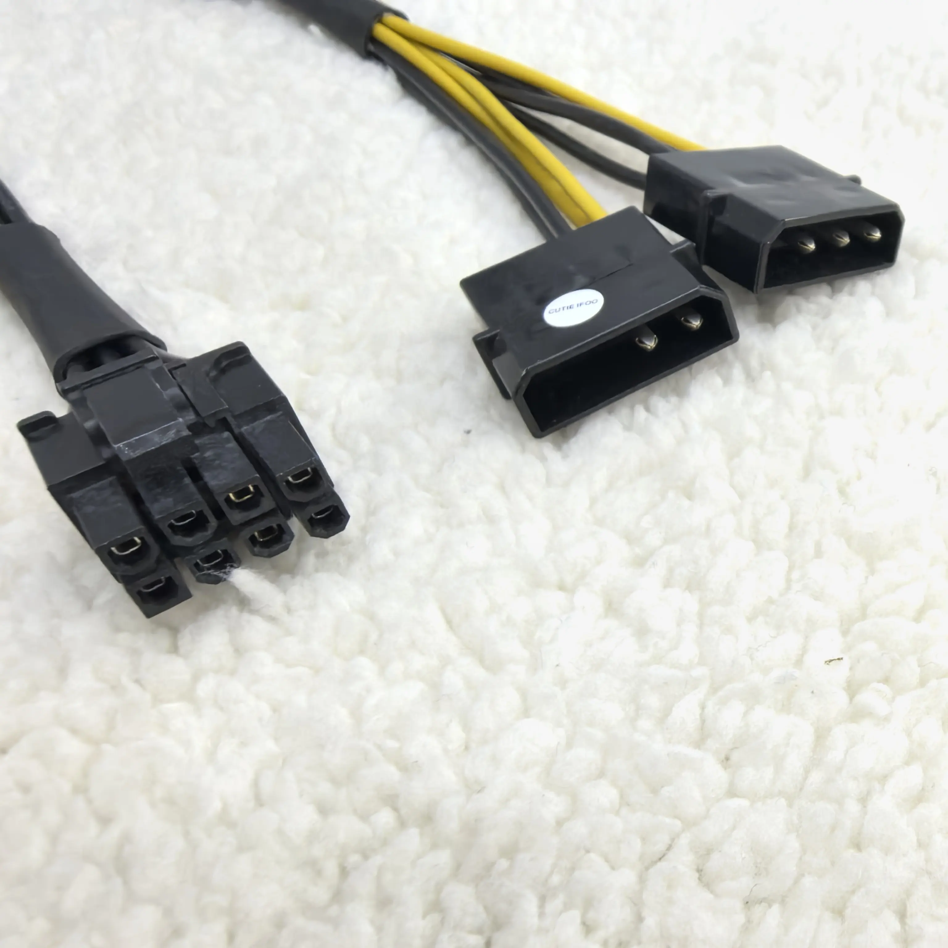 Dual 4Pin IDE Molex to PCI-E PCI Express Graphics Video Display Card GPU 8Pin ( 6Pin + 2Pin ) Power Supply Cable 18AWG 15cm