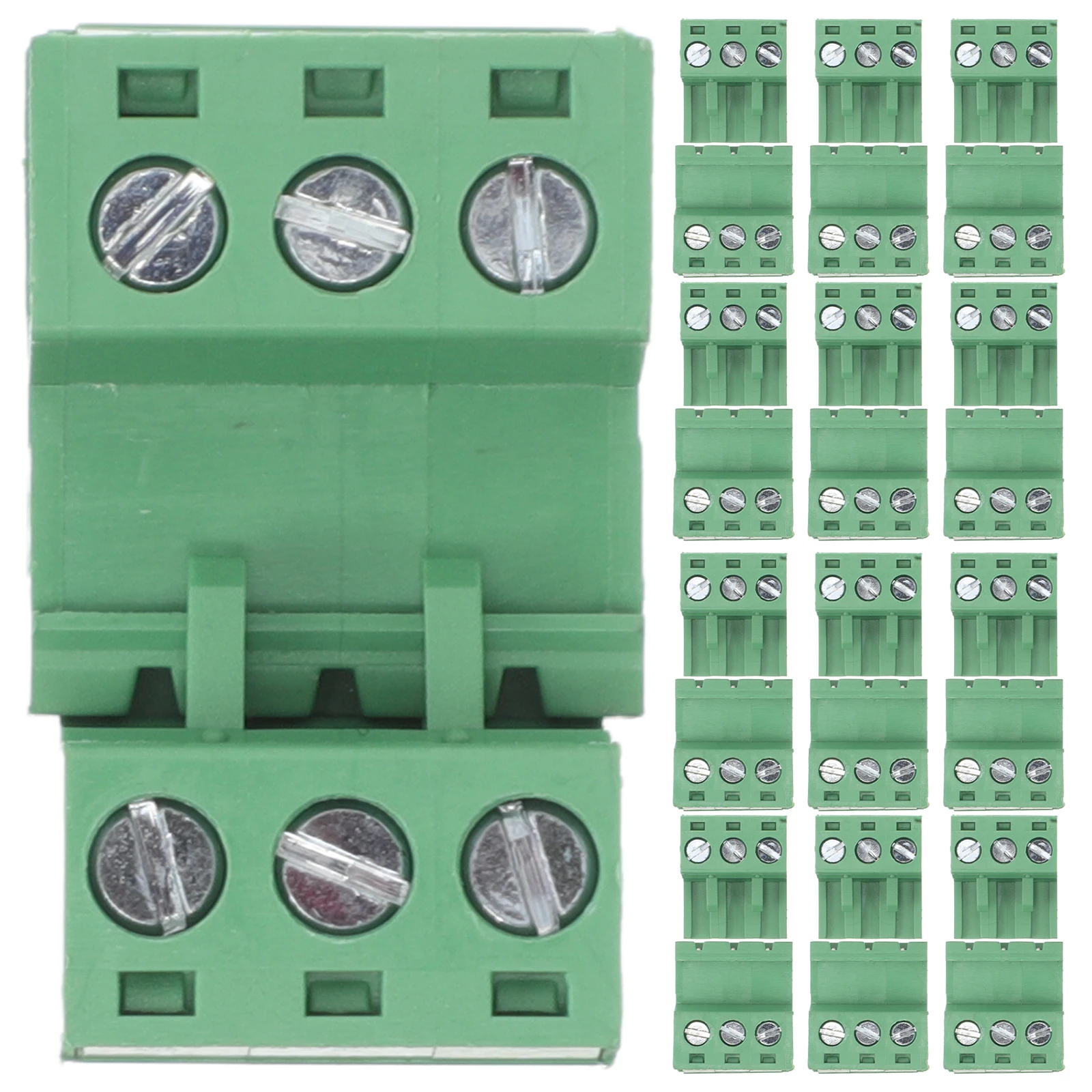 

20Pcs Pcb Plug-in Terminal Block No-Solder Connector Easy Installation Space-Saving Suitable for Power Grounding Distribution