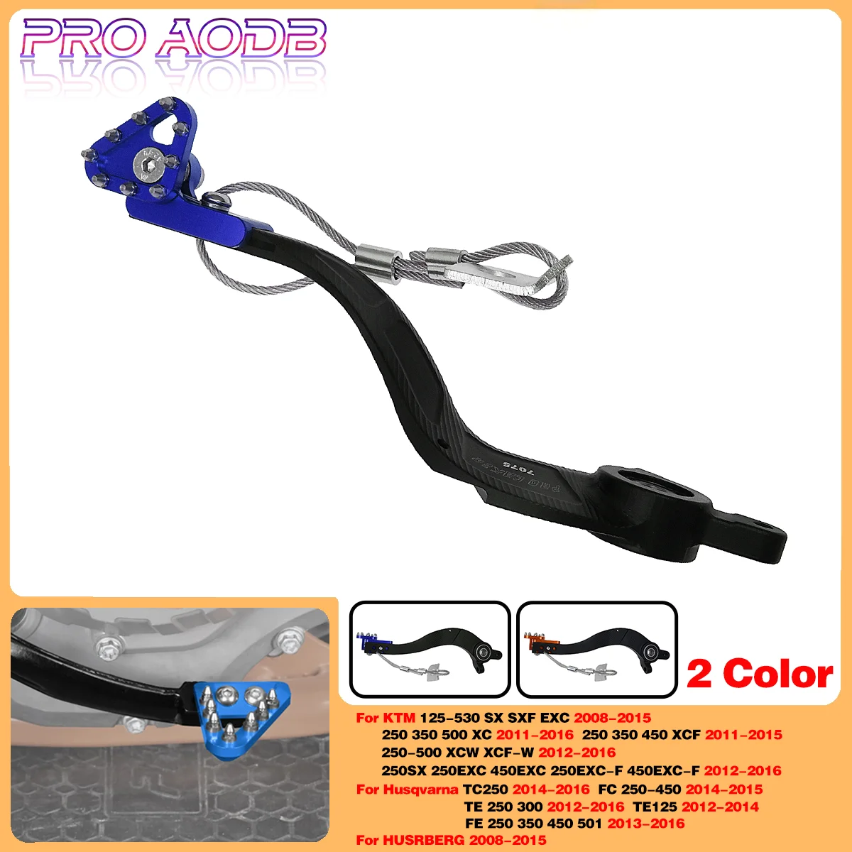 

For KTM 250SX 250EXC 450EXC 250EXC-F 450EXC-F 2012-2016 CNC Rear Brake Pedal Arm Lever Brake Saver 250-500 XC-W XCF-W 2012-2016