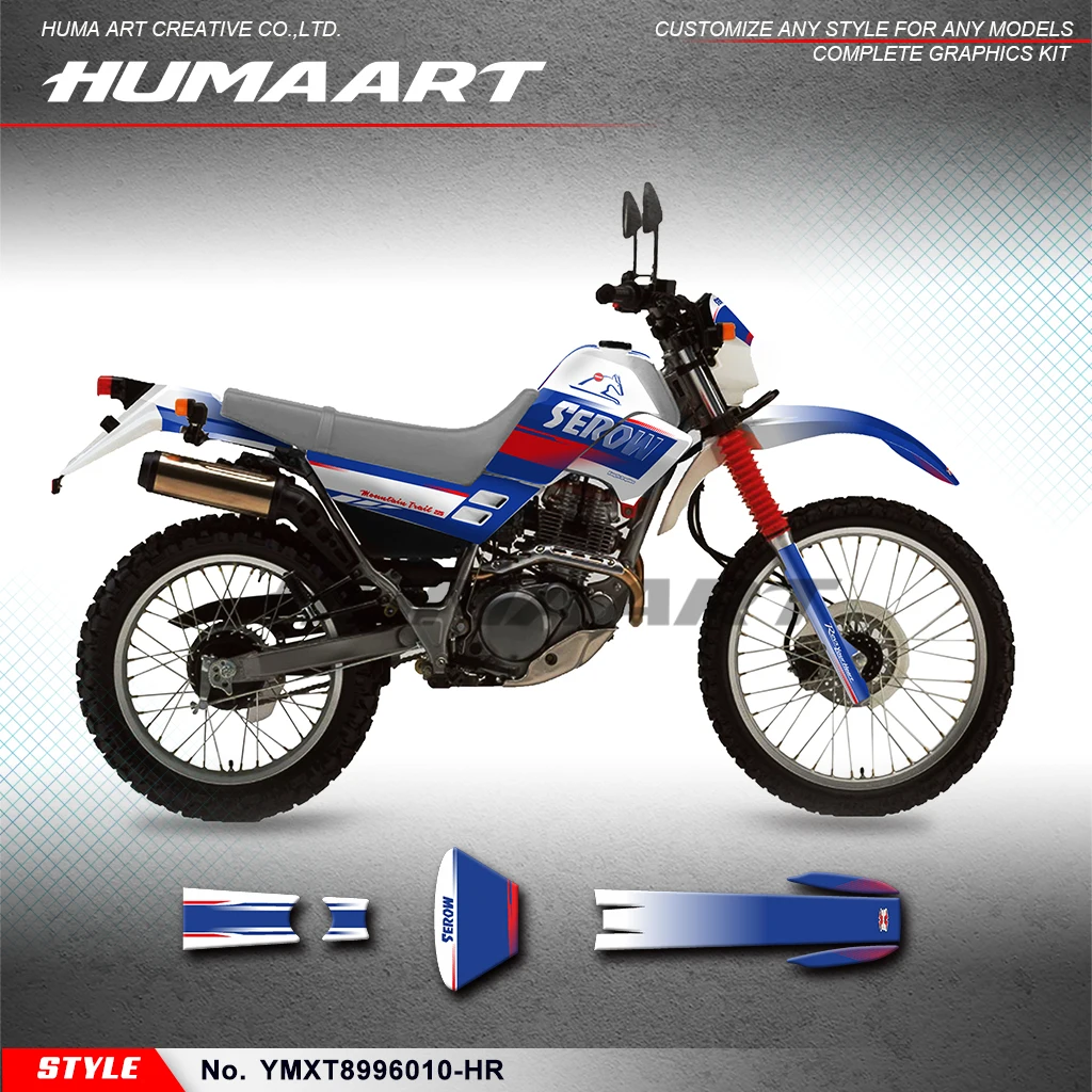 

HUMAART Graphics Kit Vinyl Sticker for Yamaha XT225 XT 225 Serow 1989-1996 Blue, YMXT8996010-HR