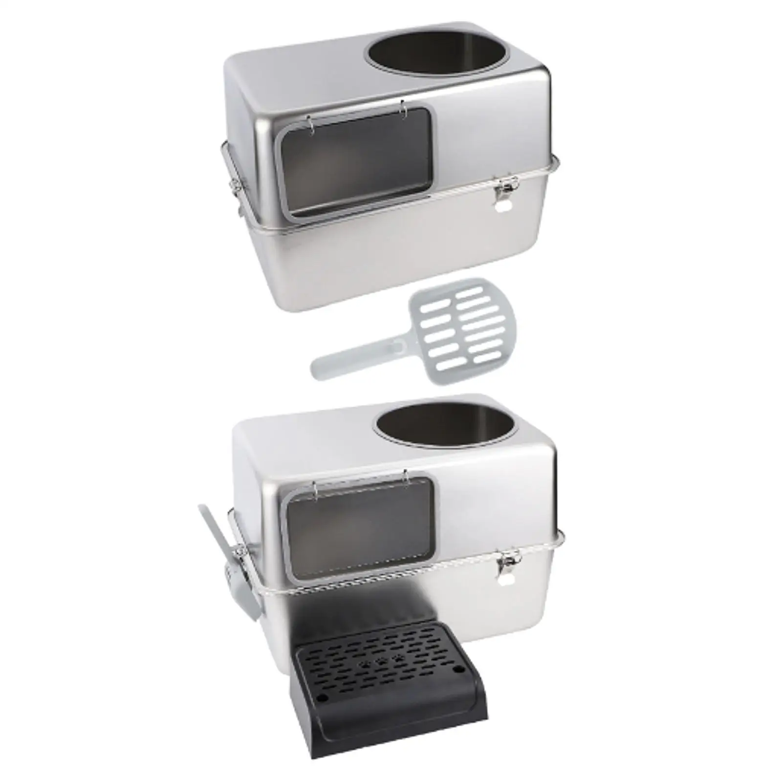 

Hooded Cat Litter Box with Lid with Cat Litter Shovel Hooded Cat Litter Tray