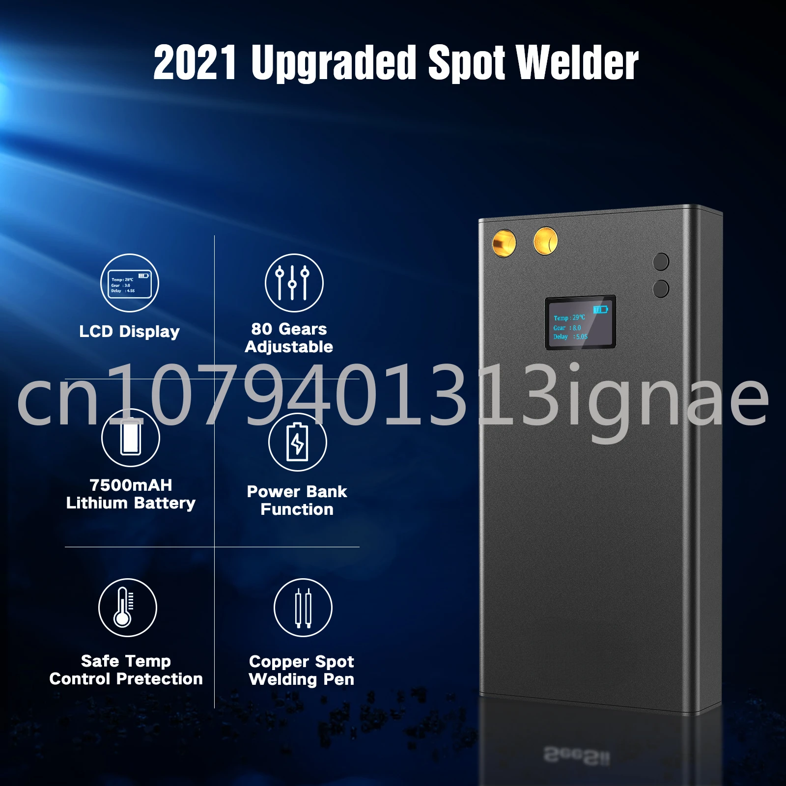 80Gear Spot Welder Machine With LCD Screen Nickel Welding Handheld Machine Digital Display Machine 7500 Lithium Battery