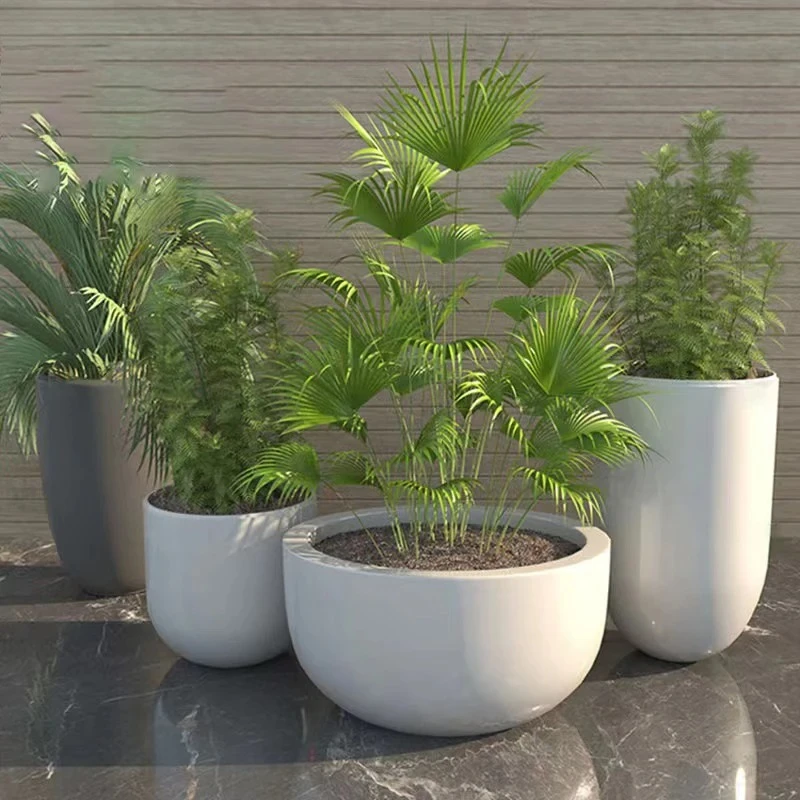 Large Diameter Flower Pot Simple Sales Office Outdoor Courtyard Terrace Tree Pond Extra Large Tree Planting Flower Box