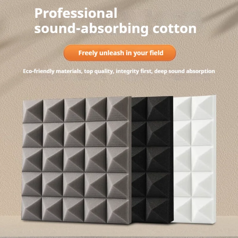 

Sound Absorbing Wall Panel 6/12/24Pcs Acoustic Foam Self Adhesives Decor Studio Echo Canceling Treatment For Game Room Cinema