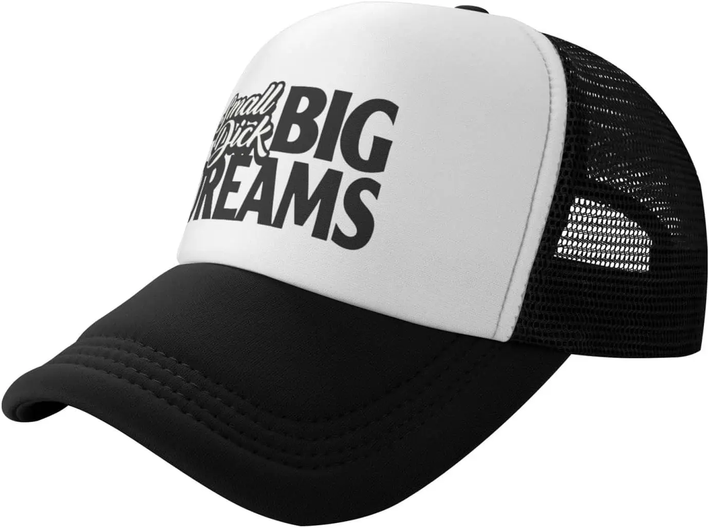 Small Dick Big Dreams Funny Trucker Hat Adult Adjustable Baseball Cap Breathable Unisex Fishing Hats