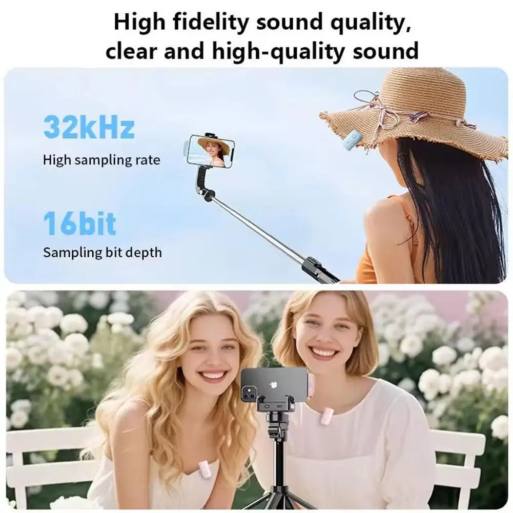 

Wireless Lavalier Microphone Lapel Mics With USB-C 2.4GHz Noise Cancellation Charging Case Included For TikTok Vlog And YouTube